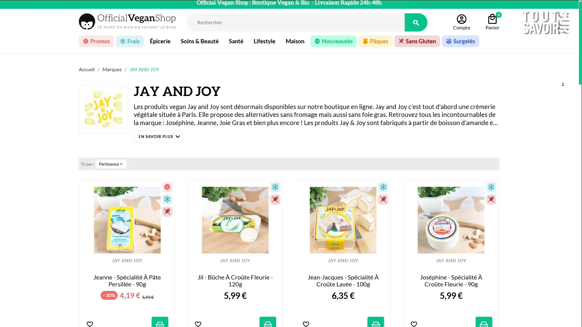 Fromage bleu Jay & Joy avec des noix de cajou et lait de coco
