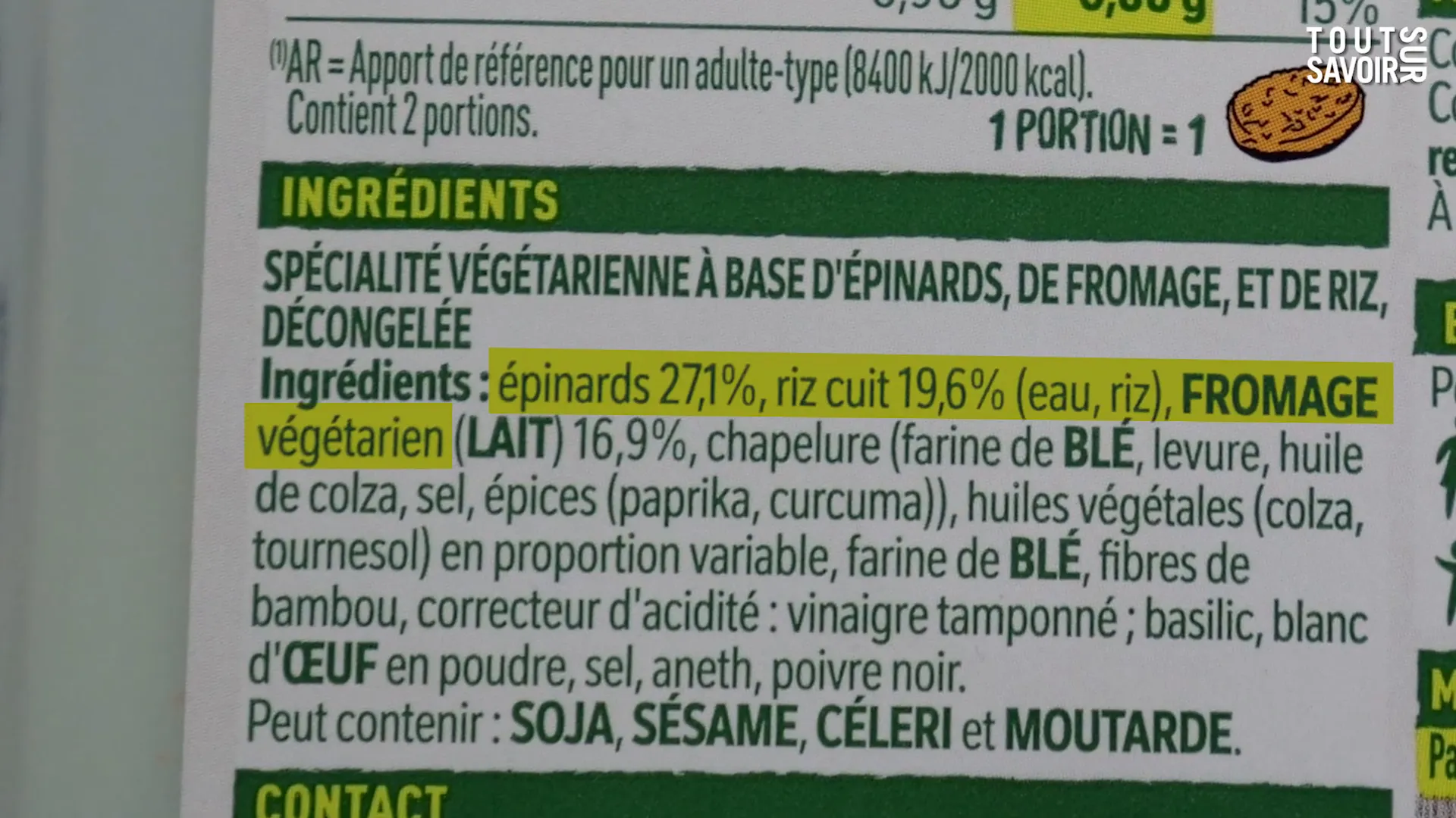 Étiquette trompeuse sur un produit alimentaire